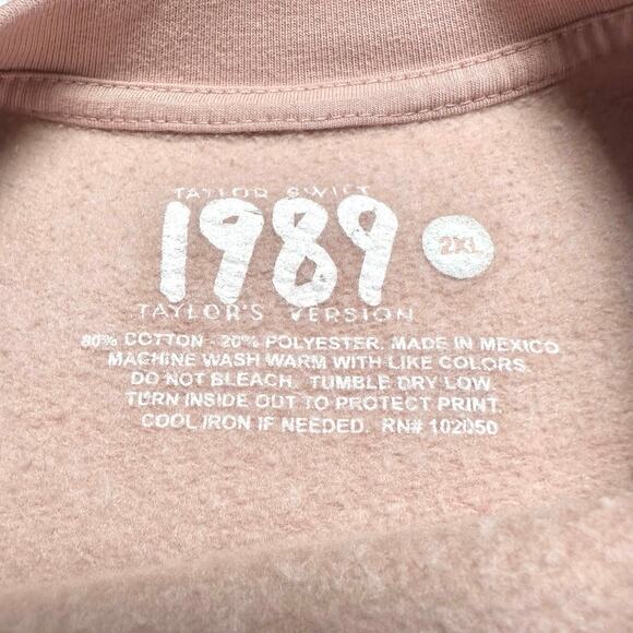Taylor Swift | Women | 1989 Taylor’s Version Pink DIY Cropped Sweatshirt | 2XL - Picture 7 of 12